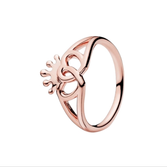 AUTHENTIC PANDORA ROSE GOLD REGAL HEARTS RING SIZE 7 - Picture 4 of 6